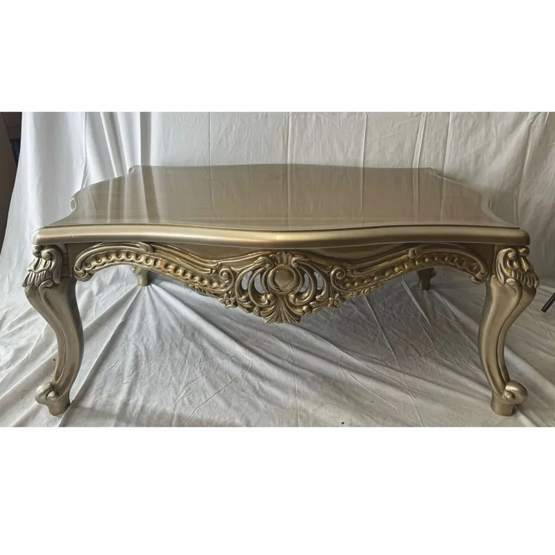 Casa Padrino tavolo da salotto barocco di lusso argento / oro - Mobili da soggiorno in stile barocco Garantierte Lieferung