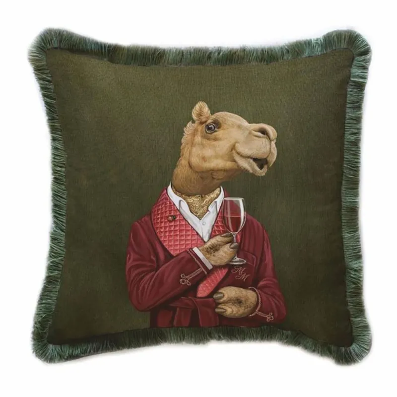 Casa Padrino cuscino decorativo di lusso in velluto gentiluomo cammello verde 45 x 45 cm Bestseller