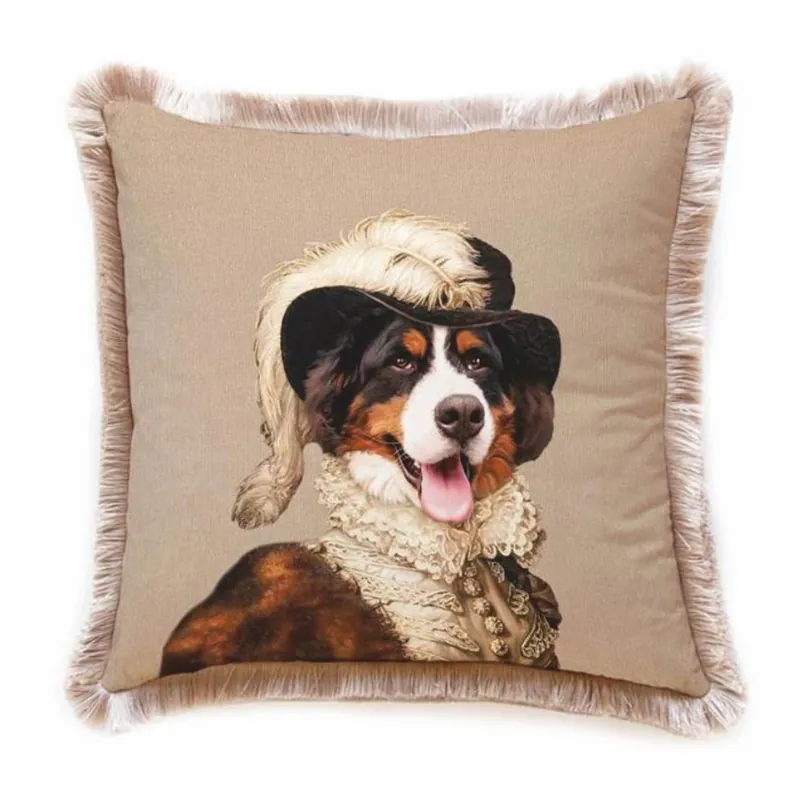Top-Seller Casa Padrino cuscino decorativo di lusso in velluto lord san bernardo crema 45 x 45 cm