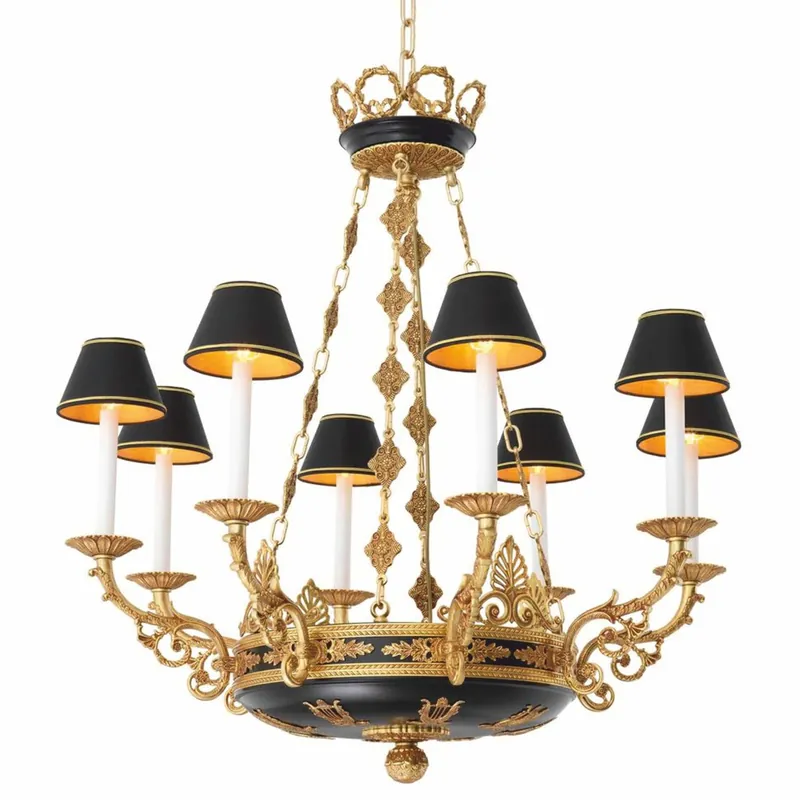 Sofort Bestellen Casa Padrino lampadario barocco di lusso oro antico / nero Ø 97 x A. 99 cm - Qualità di lusso