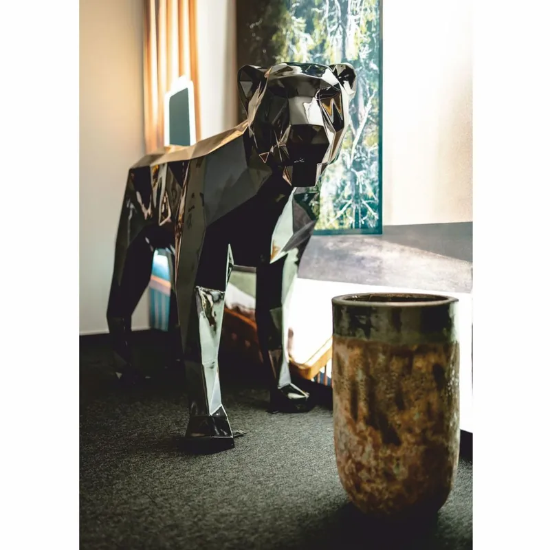 Casa Padrino scultura decorativa puma gatto nero 150 cm - Figura decorativa astratta Bestseller