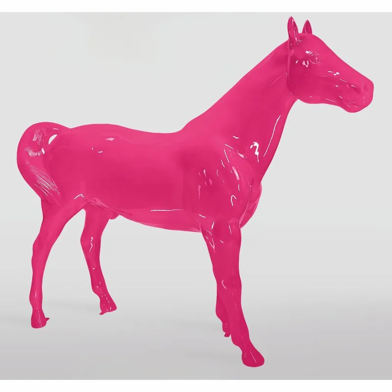 Online Kaufen Casa Padrino scultura decorativa XXL cavallo rosa 245 x A. 200 cm - Figura da giardino a grandezza naturale