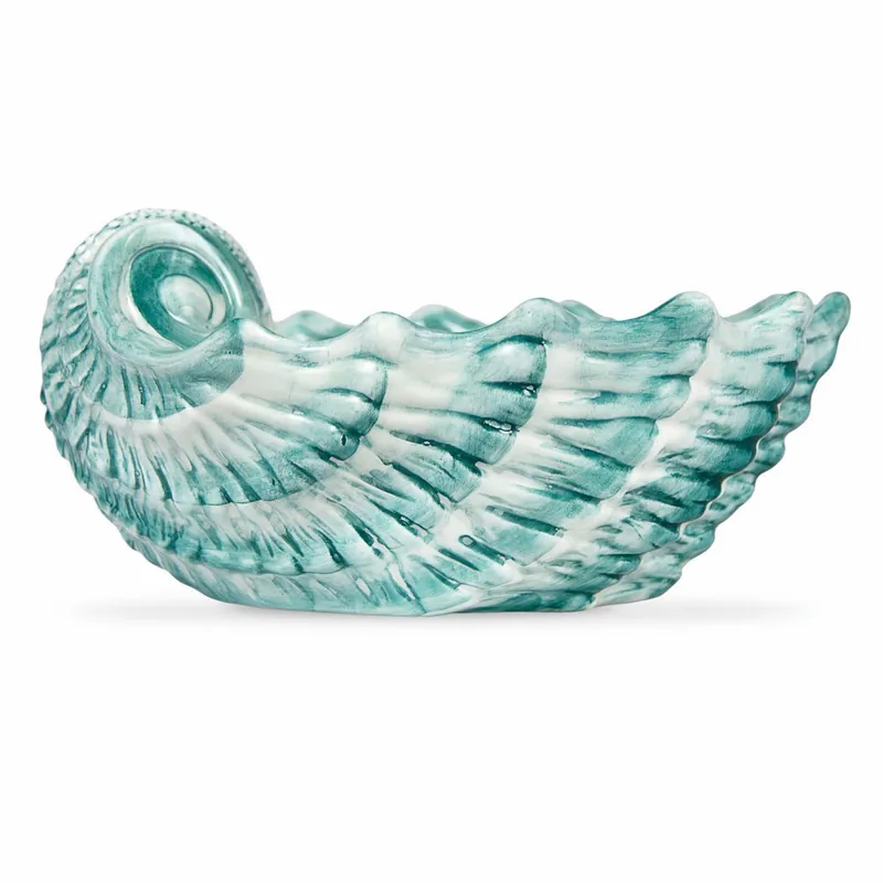 Casa Padrino ciotola di lusso in ceramica a forma di conchiglia verde / bianco 37 cm - Fatto in Italia Sichere Zahlung