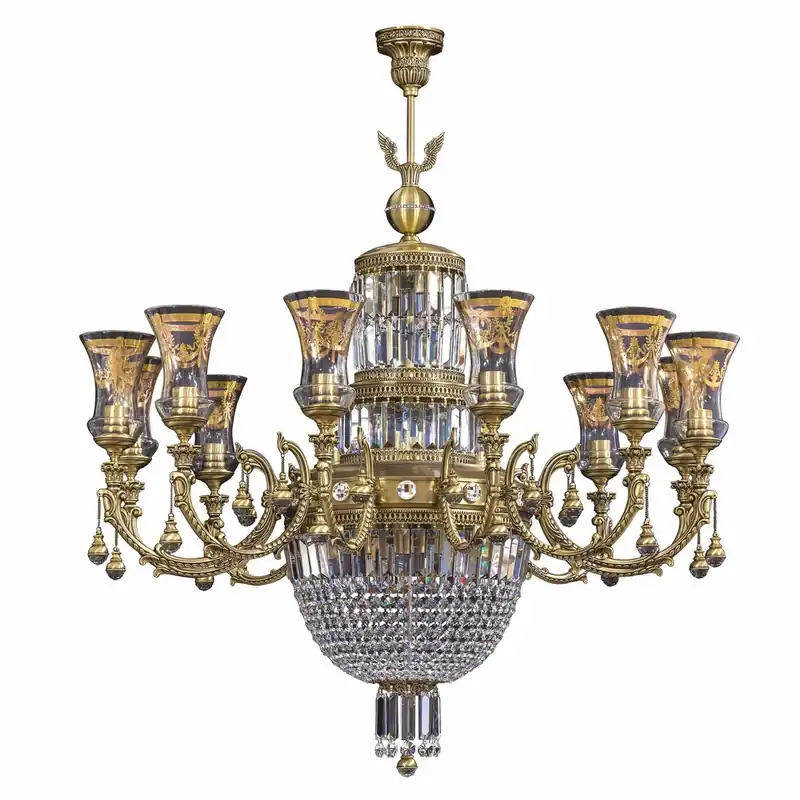 Bestpreis Casa Padrino lampadario in cristallo barocco di lusso ottone con patina Ø 107 x A. 120 cm