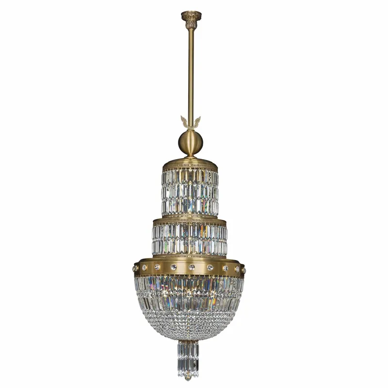 Preisknaller Casa Padrino lampadario in cristallo barocco di lusso ottone con patina Ø 60 x A. 180 cm