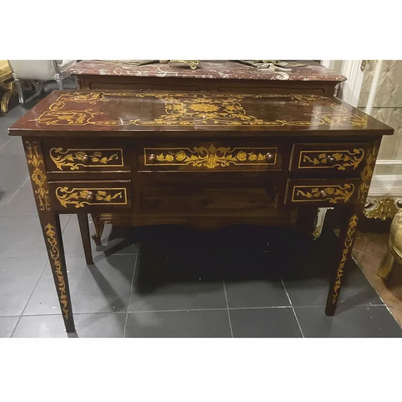 Knallerangebot Casa Padrino segretario barocco con 5 cassetti marrone scuro / oro 110 cm - Mobile da ufficio barocco