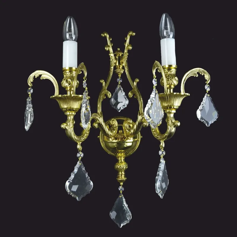 Schnäppchen Casa Padrino lampada da parete doppia di lusso in cristallo barocco oro 40 x 28 x A. 54 cm - Luci barocche