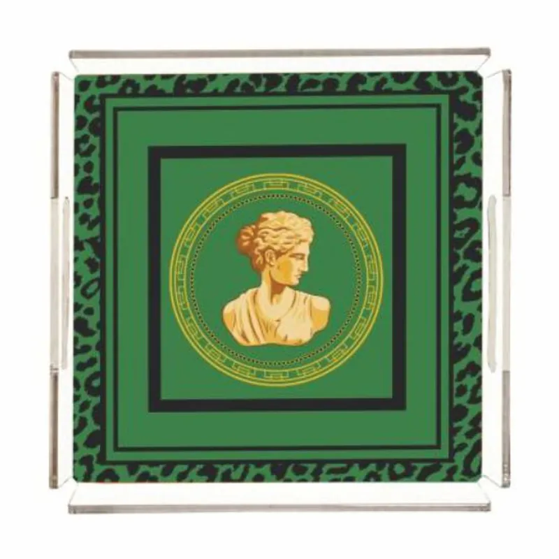 Casa Padrino vassoio da portata di lusso busto femminile barocco verde 40 cm - Accessori per gastronomia Begrenztes Angebot