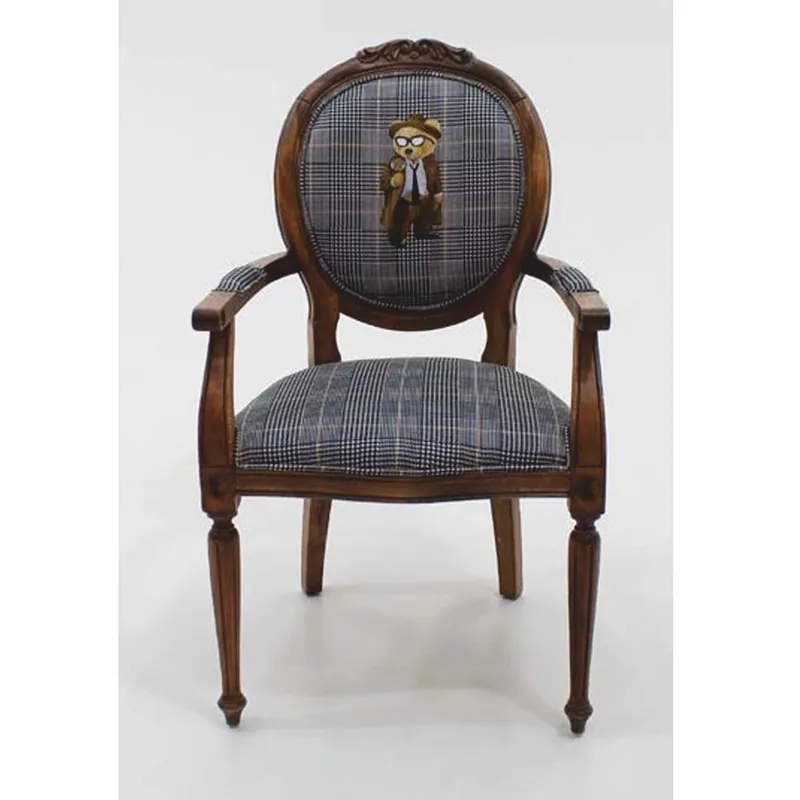 Casa Padrino sedia da pranzo barocco di lusso con braccioli detective orsacchiotto blu / marrone Knallerangebot