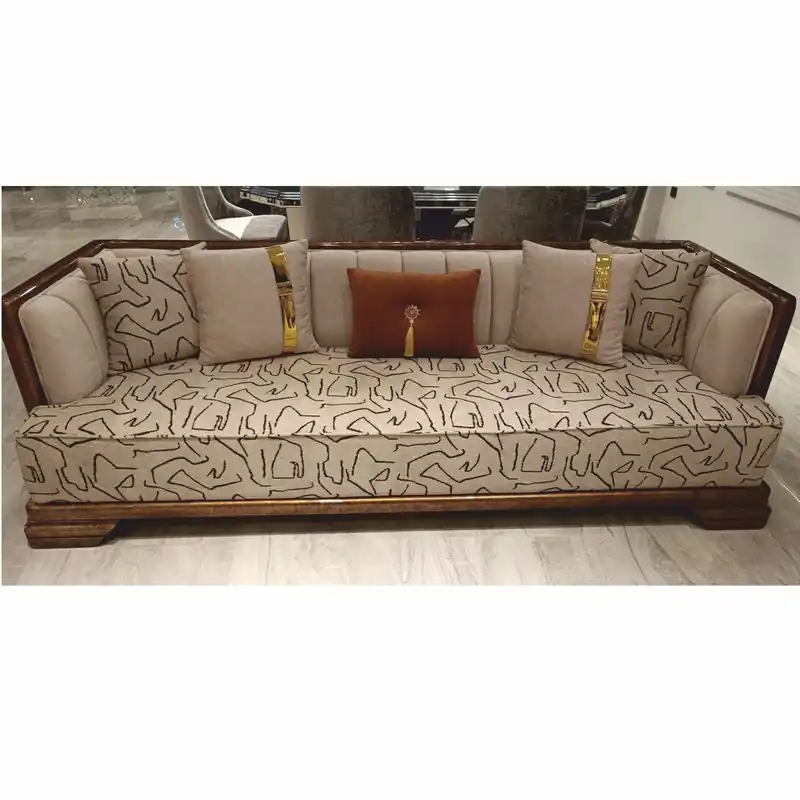 Casa Padrino Divano Art Deco di Lusso Grigio / Marrone / Oro 238 cm - Mobili da Soggiorno Solange Der Vorrat Reicht