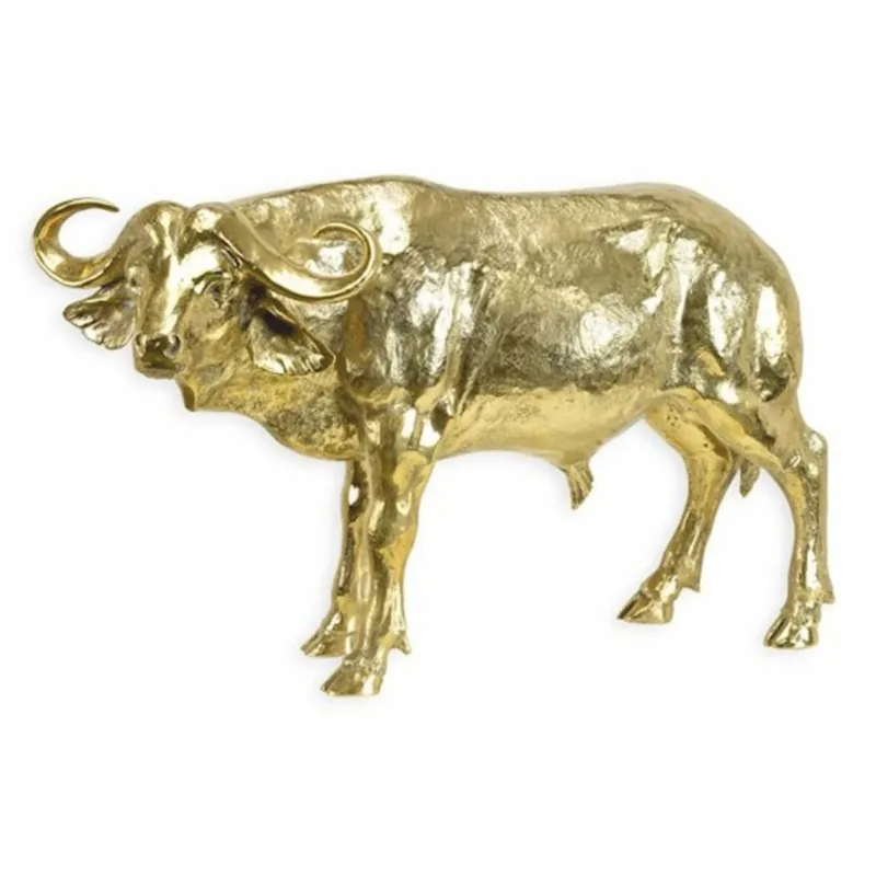 Casa Padrino scultura decorativa in bronzo di lusso bufalo oro 54 cm - Figura decorativa Beliebt