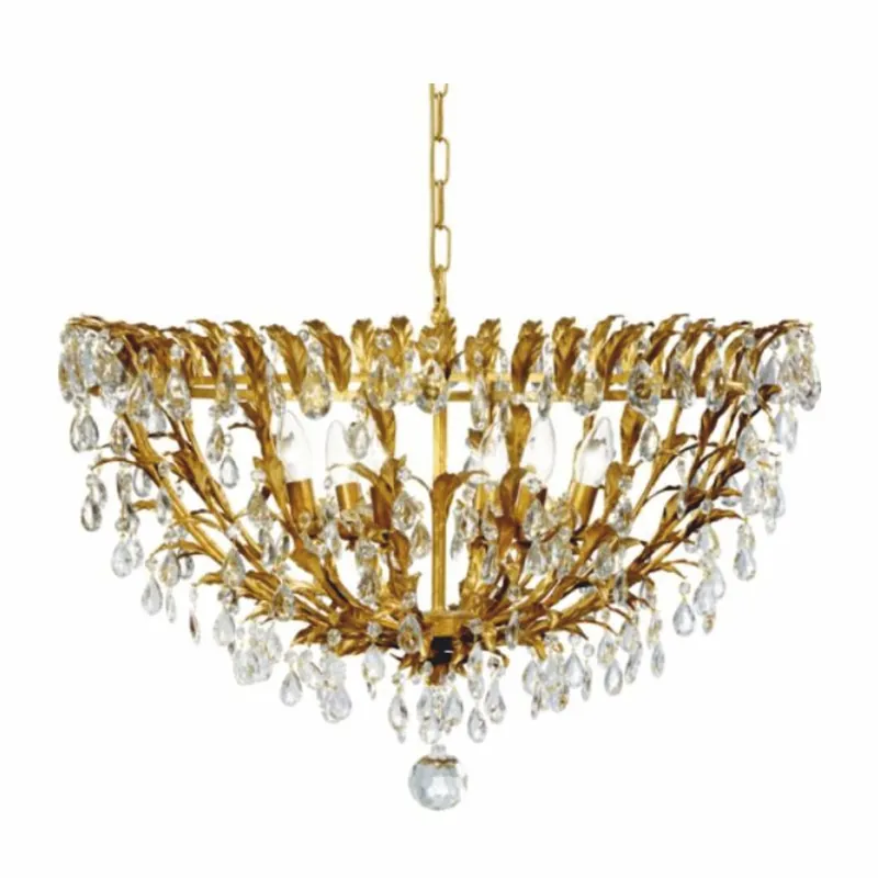 Abverkauf Casa Padrino Lampada a Sospensione di Lusso Barocco in Cristallo Oro Ø 75 x A. 50 cm - Fatto in Italia