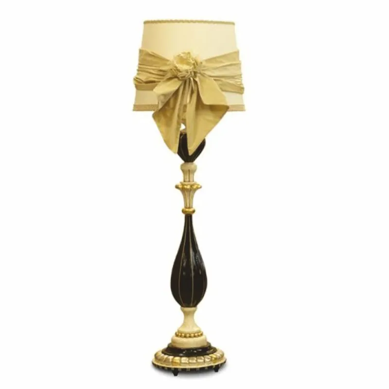 Schneller Versand Casa Padrino lampada da terra barocco di lusso nero / avorio / oro A. 180 cm - Fatto in Italia