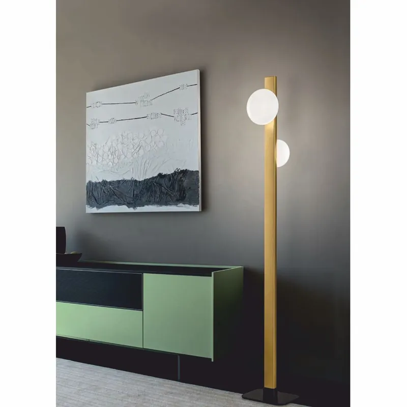 Meistverkauft Casa Padrino lampada da terra a LED di lusso ottone / nero / bianco A. 180 cm - Fatto in Italia
