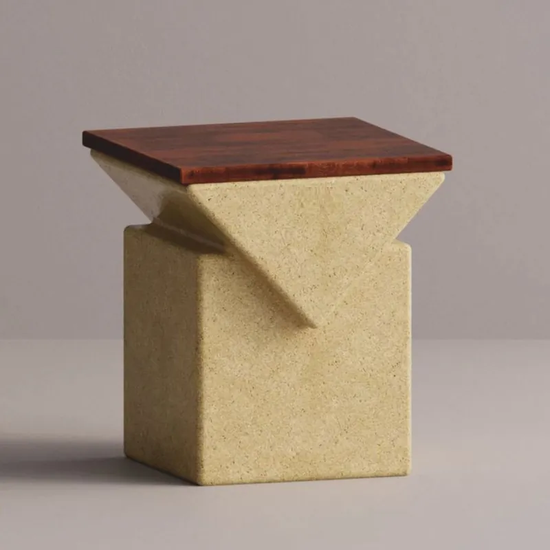 Angebot Casa Padrino sgabello di lusso giallo / marrone scuro 45 x 45 x A. 50 cm - Mobili in cemento