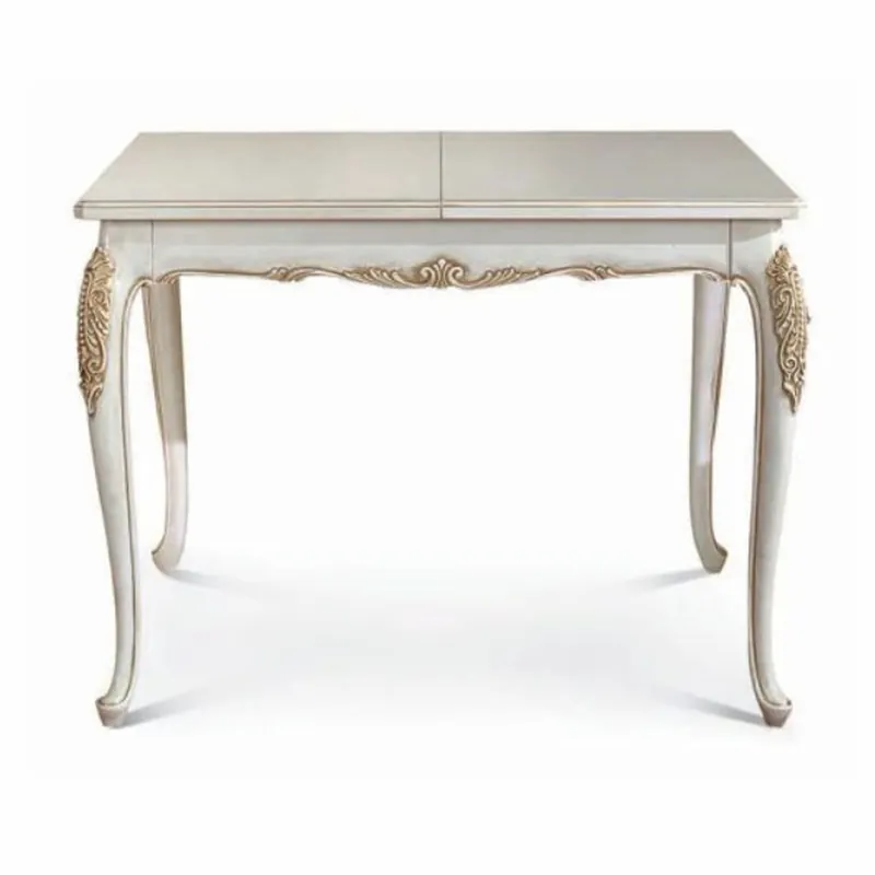 Casa Padrino tavolo da pranzo barocco di lusso avorio / oro 110-165 cm - Mobili barocchi - Fatto in Italia Bestseller
