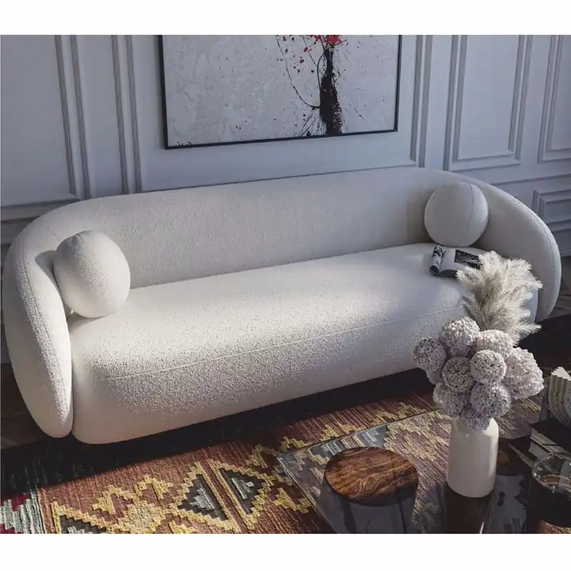 Casa Padrino divano da soggiorno di lusso bianco / marrone scuro 250 cm - Mobili di lusso Billig
