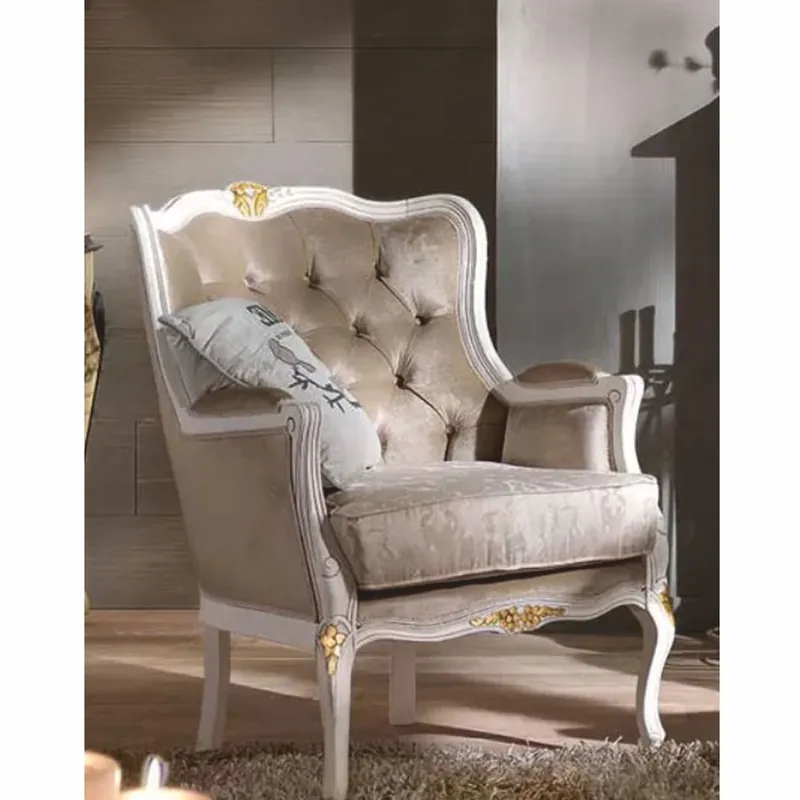 Casa Padrino poltrona di lusso in velluto barocco marrone / bianco / oro - Mobili barocchi - Fatto in Italia Top-Angebot