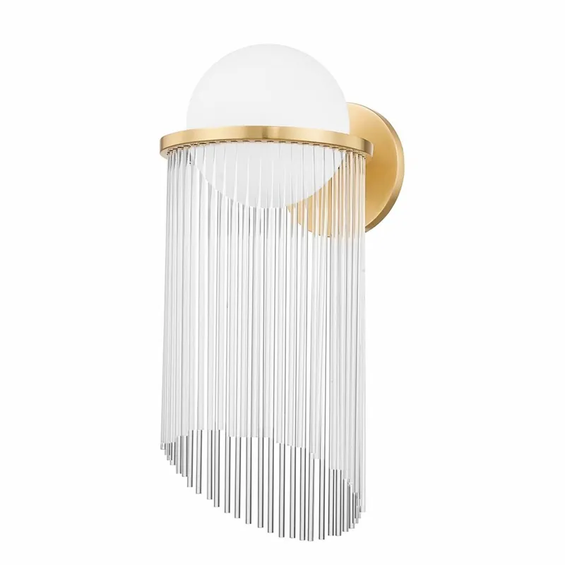 Casa Padrino lampada da parete di lusso ottone antico / bianco A. 50,8 cm - Luci di lusso Top-Preis