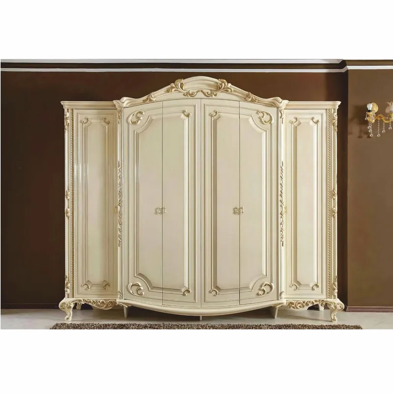 Rabatt Casa Padrino armadio da camera da letto barocco di lusso crema / oro 290 cm - Mobili per camera da letto barocco