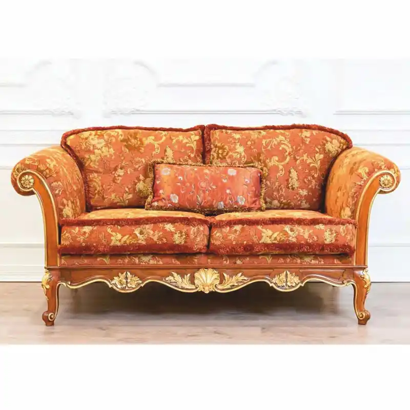 Preisreduziert Casa Padrino divano da soggiorno barocco di lusso marrone / oro 195 cm - Fatto in Italia