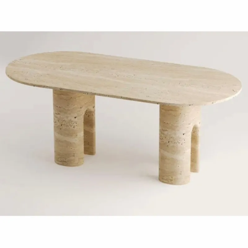 Garantierte Lieferung Casa Padrino tavolo da pranzo di lusso beige 190 cm - Tavolo da pranzo ovale in travertino