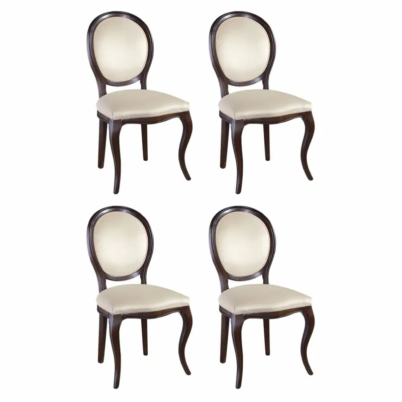 Günstig Casa Padrino set di 4 sedie da pranzo barocco di lusso crema / marrone scuro - Mobili in stile barocco