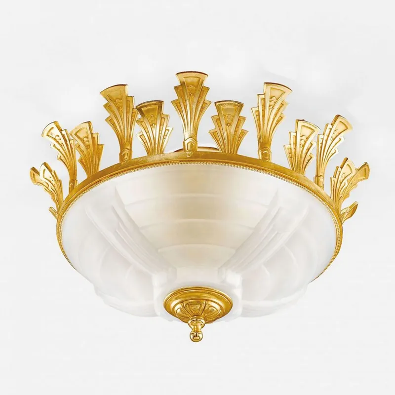 Casa Padrino lampada di copertura barocco di lusso oro / bianco Ø 52 x A. 28 cm - Fatto in Italia Expressversand