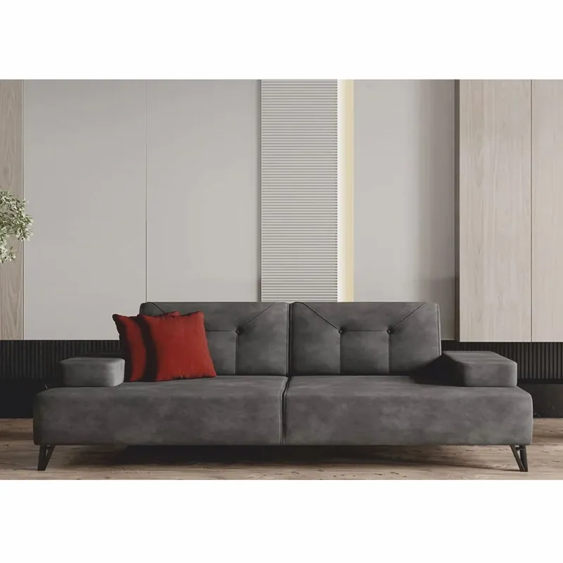Casa Padrino divano di lusso a 3 posti con braccioli e schienali regolabili grigio 226 cm - Mobili per soggiorno Finale Aktion
