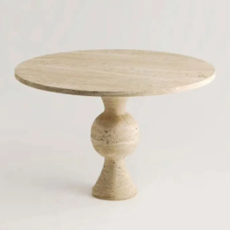 Meistverkauft Casa Padrino tavolo da pranzo di lusso beige Ø 115 cm - Tavolo da cucina rotondo in travertino