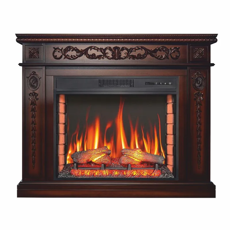 Casa Padrino caminetto elettrico barocco a LED marrone scuro 113 x 31 x A. 92,2 cm - Mobili barocchi Solange Der Vorrat Reicht