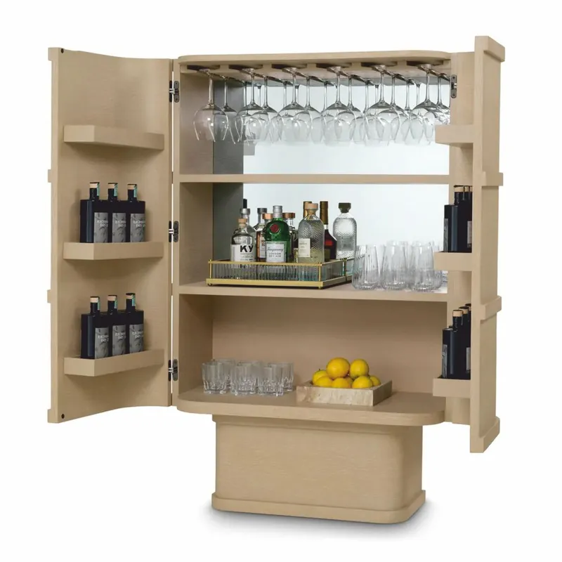 Super-Preis Casa Padrino armadio bar / armadio vino di lusso con 2 ante beige A. 145,5 cm - Mobile bar