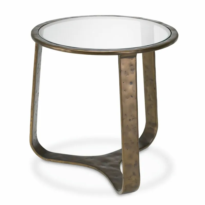 Casa Padrino tavolino di lusso in alluminio con piano in vetro bronzo Ø 50 cm - Mobili per soggiorno Nur Für Kurze Zeit