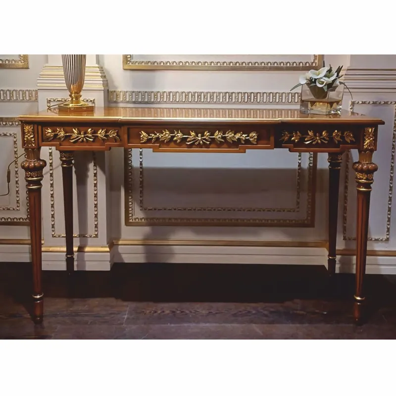 Casa Padrino consolle barocco di lusso in legno massello marrone / oro 130 cm - Mobili Barocchi - Fatto in Italia Markenprodukt