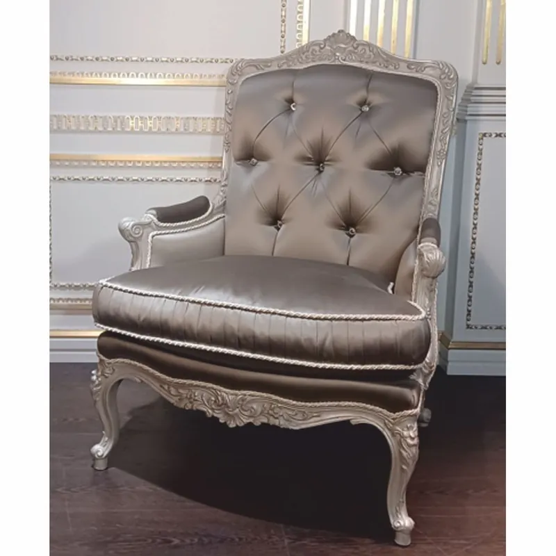Casa Padrino poltrona da soggiorno barocco di lusso con strass grigio - Fatto in Italia Sofort Bestellen