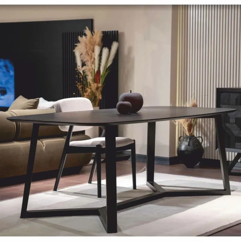Finale Aktion Casa Padrino tavolo da pranzo di lusso in legno massello nero 220 cm - Mobile per sala da pranzo