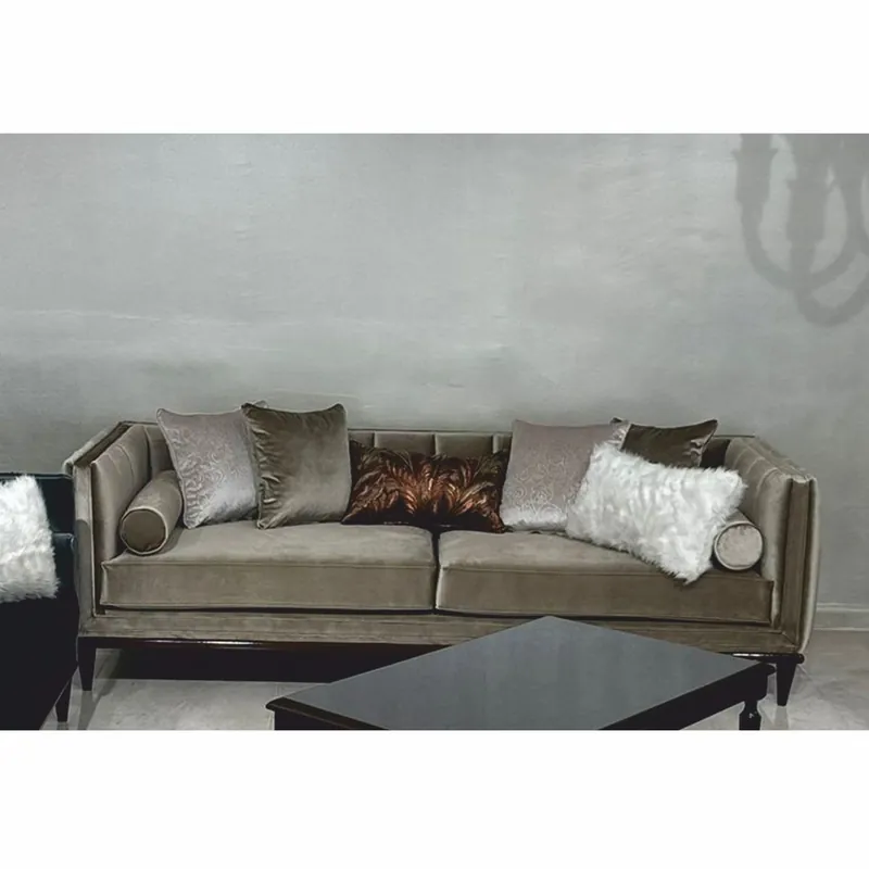 Bestseller Casa Padrino Divano Art Deco di Lusso in Velluto Verde Oliva / Marrone Scuro 235 cm - Mobili da Soggiorno