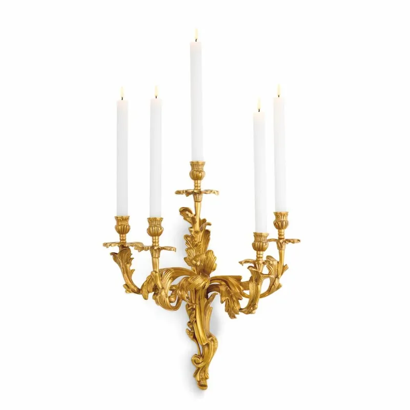 Bestseller Casa Padrino portacandele da parete barocco di lusso ottone antico A. 55 cm - Decorazione da parete barocco