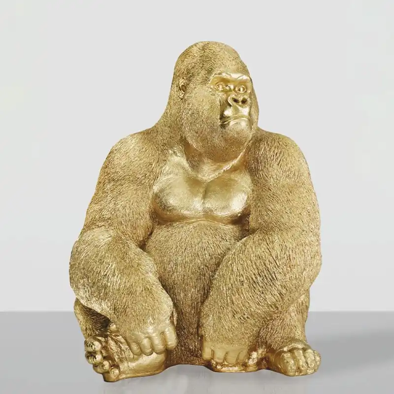 Neu Casa Padrino scultura decorativa gorilla scimmia oro A. 75 cm - Figura decorativa