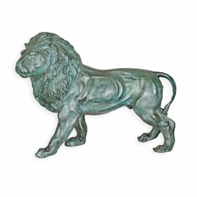 Casa Padrino scultura decorativa in bronzo leone lato destro turchese / grigio 32,7 cm - Decorazione da scrivania Billig