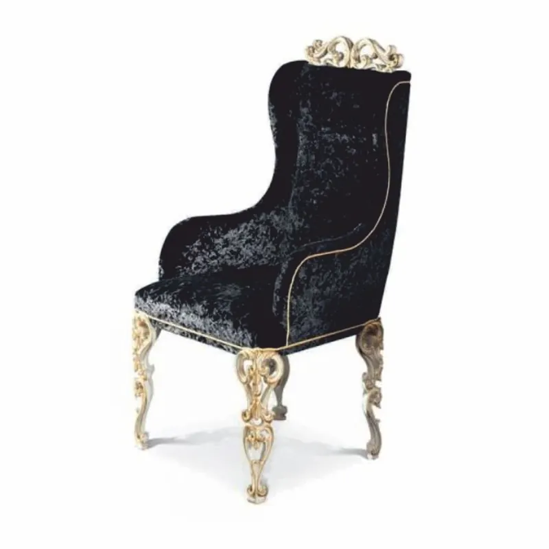 Ausverkauf Casa Padrino Sedia da Sala da Pranzo Barocco di Lusso con Braccioli Nero / Avorio / Oro - Fatto in Italia