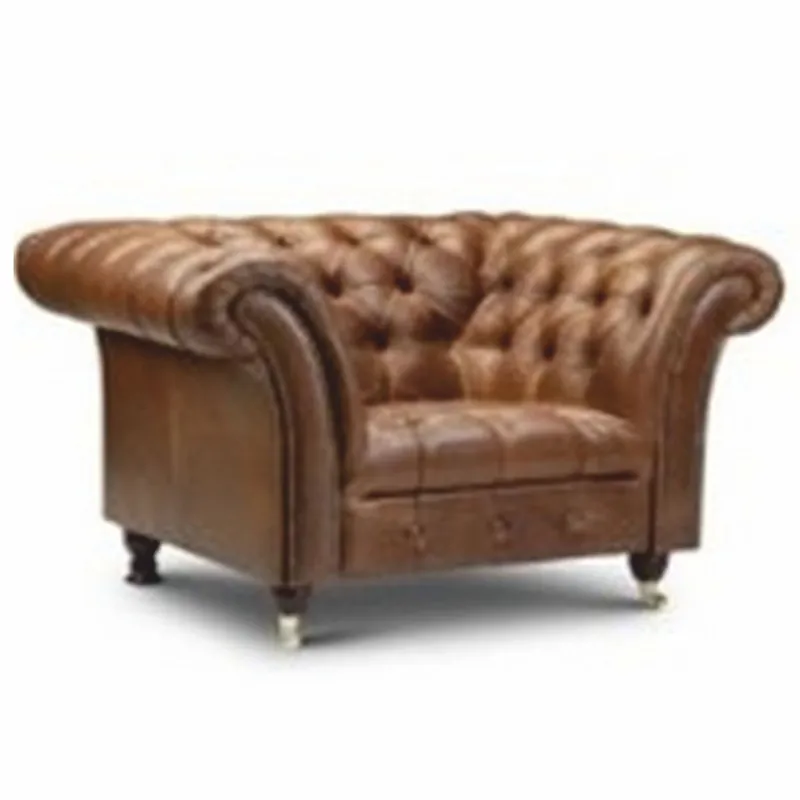 Finale Aktion Casa Padrino poltrona Chesterfield di lusso in pelle marrone vintage / marrone scuro 127 cm - Mobili in vera pelle