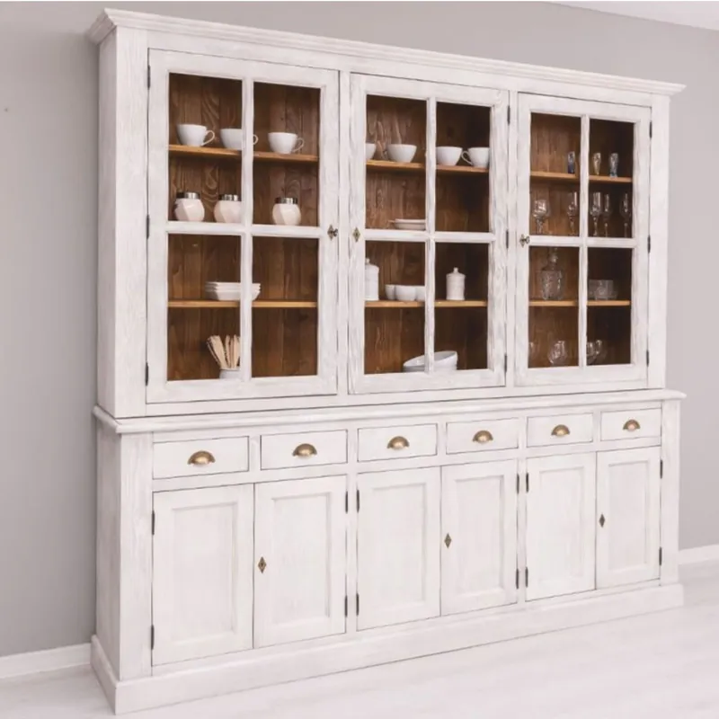 Casa Padrino armadio da pranzo in stile country grigio chiaro / marrone 245 cm - Mobili per sala da pranzo Ausverkauf