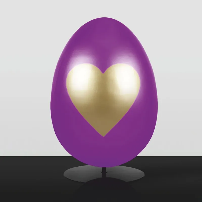 Aktuell Casa Padrino uovo di pasqua decorativo XXL con supporto viola / oro A. 75 cm - Decorazione pasquale