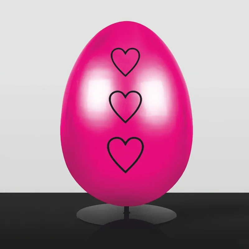 Casa Padrino uovo di pasqua decorativo XXL con supporto rosa / nero A. 75 cm - Decorazione pasquale Preis Gesenkt