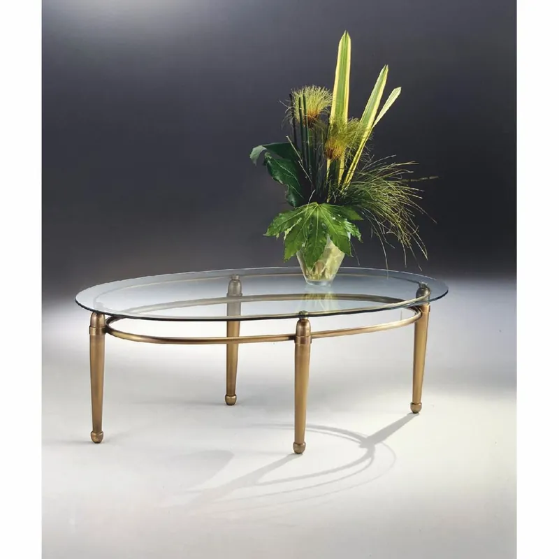 Casa Padrino tavolo da salotto di lusso in ottone con piano in vetro bronzo antico 130 cm - Fatto in Italia Versand Am Gleichen Tag