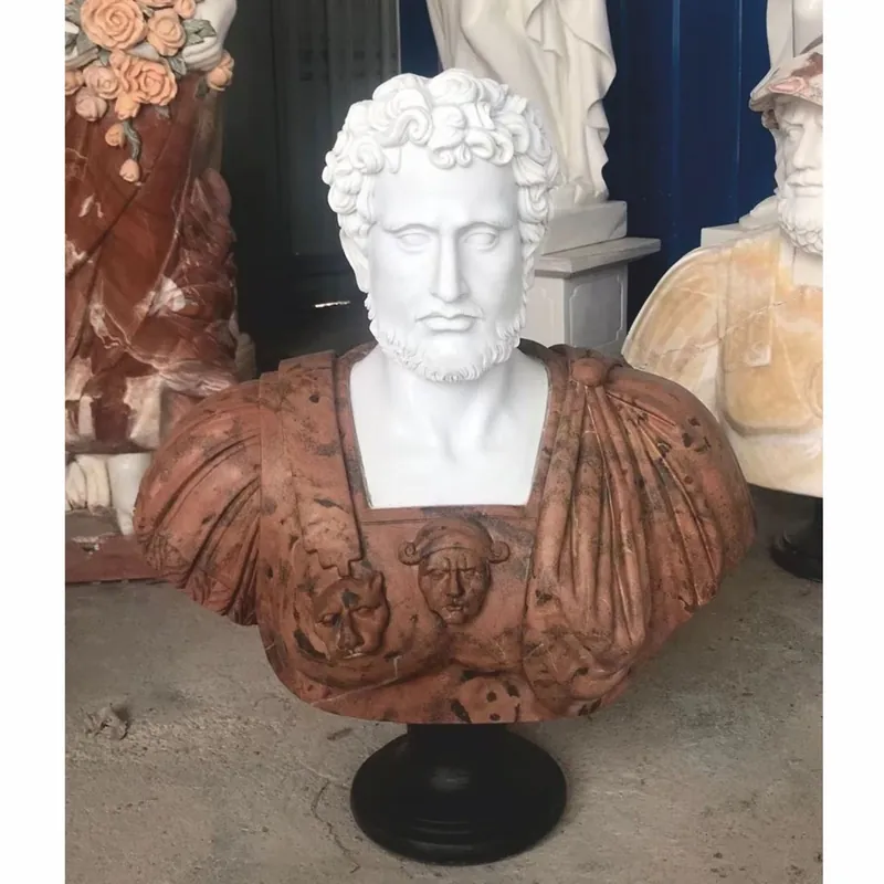 Preisreduziert Casa Padrino busto in marmo in stile antico di lusso romano bianco / marrone / nero A. 80 cm