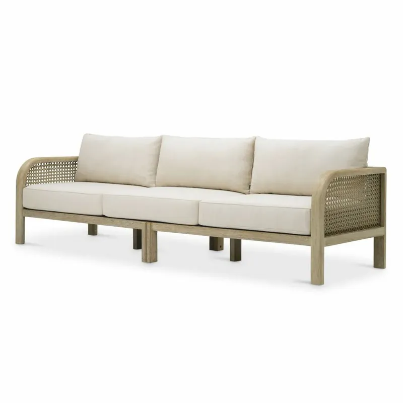 Bestseller Casa Padrino divano da giardino di lusso in teak sabbia / beige 283 cm - Mobili da giardino