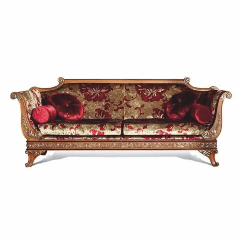 Casa Padrino divano barocco di lusso bordeaux rosso / oro / marrone / oro 230 cm - Fatto in Italia Preisreduziert