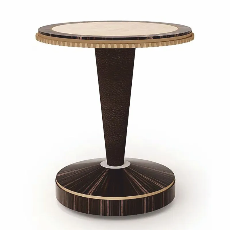Casa Padrino tavolino di lusso crema / marrone scuro / bronzo Ø 51 x A. 66 cm - Fatto in Italia Garantierte Lieferung